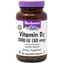 Витамины и минералы Bluebonnet Vitamin D3 2000 IU 180 вегакапсул