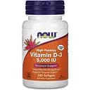 Витамины и минералы Now Vitamin D3 5000 IU 240 капсул