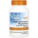 Магній Doctor's Best Magnesium 100 mg High Absorption, 120 вегакапсул підтримка здорової функції нервової системи