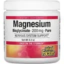 Магній Бісгліцинат Natural Factors Magnesium Bisglycinate Pure у порошку 200 мг 145 гр