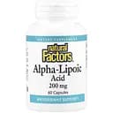 Альфа-ліпоєва кислота Natural Factors Alpha-Lipoic Acid 200 mg, 60 капсул для антиоксидантного захисту