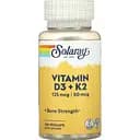Вітамін D3 + K2 Solaray Soy-Free Vitamin D3 + K2 120 вегетаріанських капсул