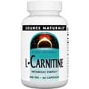 L-карнітин тартрат Source Naturals для метаболічної енергії 500 мг 60 капсул