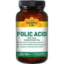 Фолієва кислота Country Life Folic Acid 800 мкг 100 таблеток