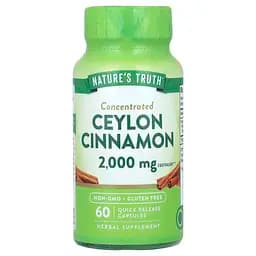 Кориця цейлонська Nature's Truth Concentrated Ceylon Cinnamon 2000 мг 60 капсул швидкого вивільнення