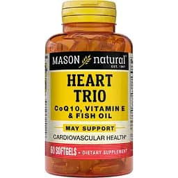 Для здоровья сердца и сосудов Mason Natural Heart Trio CoQ10, Vitamin E & Fish Oil 60 гелевых капсул