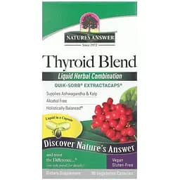 Суміш для щитовидної залози Nature's Answer Thyroid Blend 90 вегетаріанських капсул - мініатюра 2