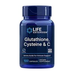 Натуральна добавка Life Extension Glutathione Cysteine & C, 100 капсул для підтримки імунної системи