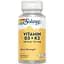 Вітаміни та мінерали Solaray Vitamin D3 + K2 Soy Free, 60 вегакапсул - мініатюра 1